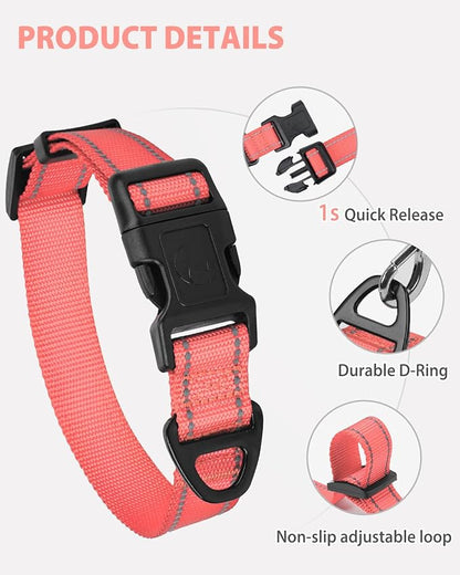 Joytale Dog Collars for Medium Dogs, Comfortable Double-Sided Reflective Nylon - Image 4