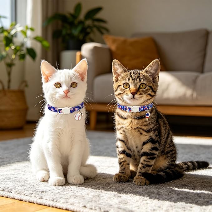 Cat Collar, 2 Pack Blue Cat Collars Breakaway - Image 5