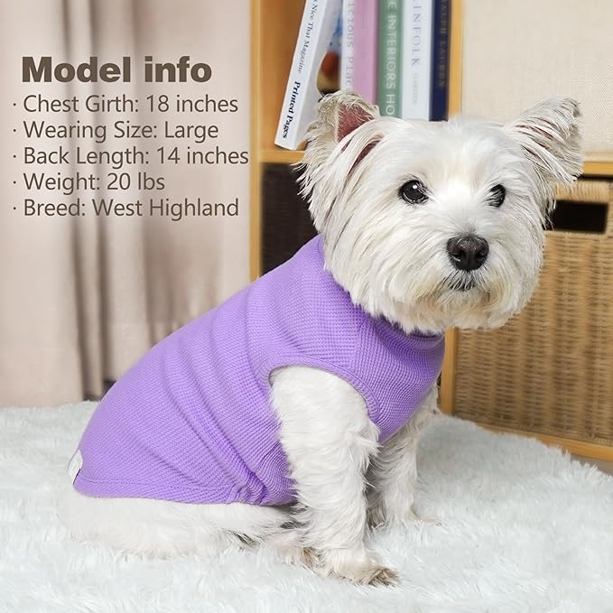 KYEESE 2Pack Dog Shirts Waffle for Small Dogs Stretchy Dog T-Shirts Lightweight - Image 7