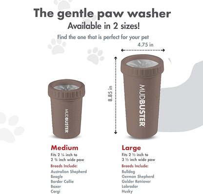Dexas MudBuster Large Dog Paw Cleaner, Fits 2.5"-3.5" Wide Paws, Gentle - Image 3