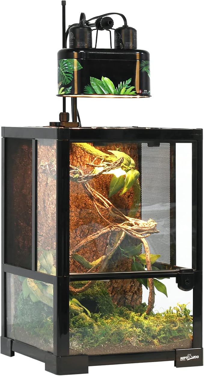 REPTI ZOO Nano Combo Print Tropical Desert Reptile Dual Deep Dome Lamp Fixture - Image 8