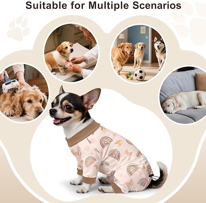 Bienbee Dog Pajamas, 4 Pack Dog Recovery Suit Shedding Suit Cute Soft Puppy - Image 7