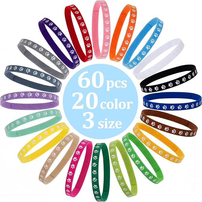 Frienda 60 Pieces Puppy Whelping Collars Newborn Pet Collars Double-Sided - Image 2