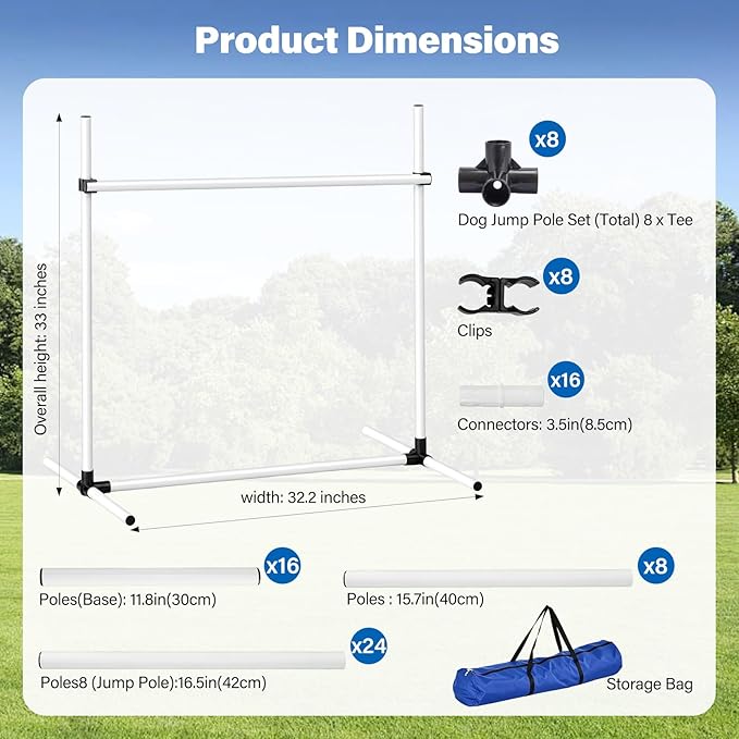 Adjustable Dog Agility Jump Set - Image 2