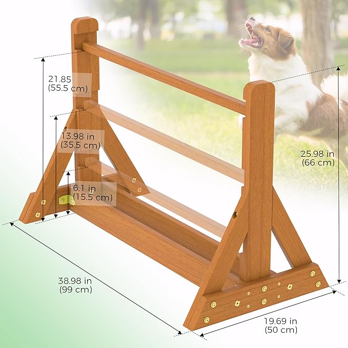 SuniBoxi Dog Agility Set, Wooden Dog Agility Jumps & Dog Hurdles, Dog Agility - Image 5