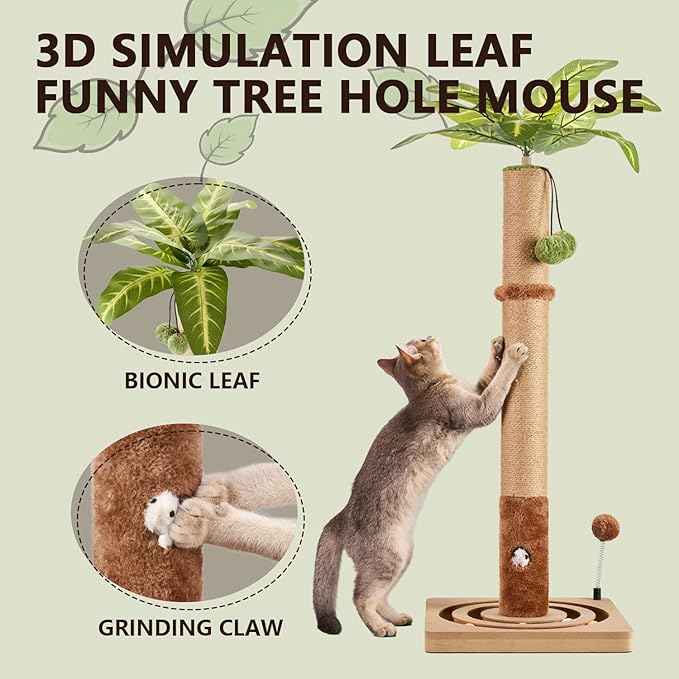 MECOOL 35in Tall Cat Scratching Post Sturdy and Premium Scratch Posts - Image 3
