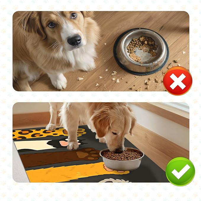 HOMETITUTE Cute Pet Feeding Mat Easy Clean Fast Dry Dog Food Mat - Image 7