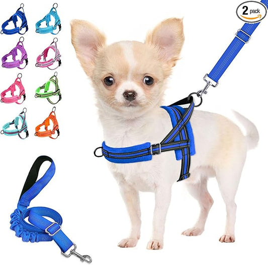Lukovee No Pull Dog Harness and Leash Set, Soft Padded Small Dog Harness by Lukovee