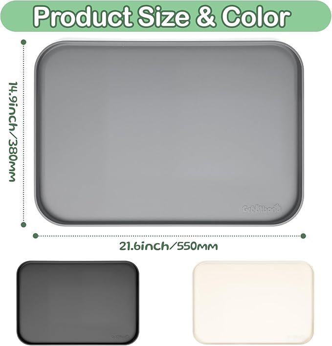 100% Waterproof Silicone Pet Feeding Mat, Warped Resistant Raised Edge BPA-Free - Image 4
