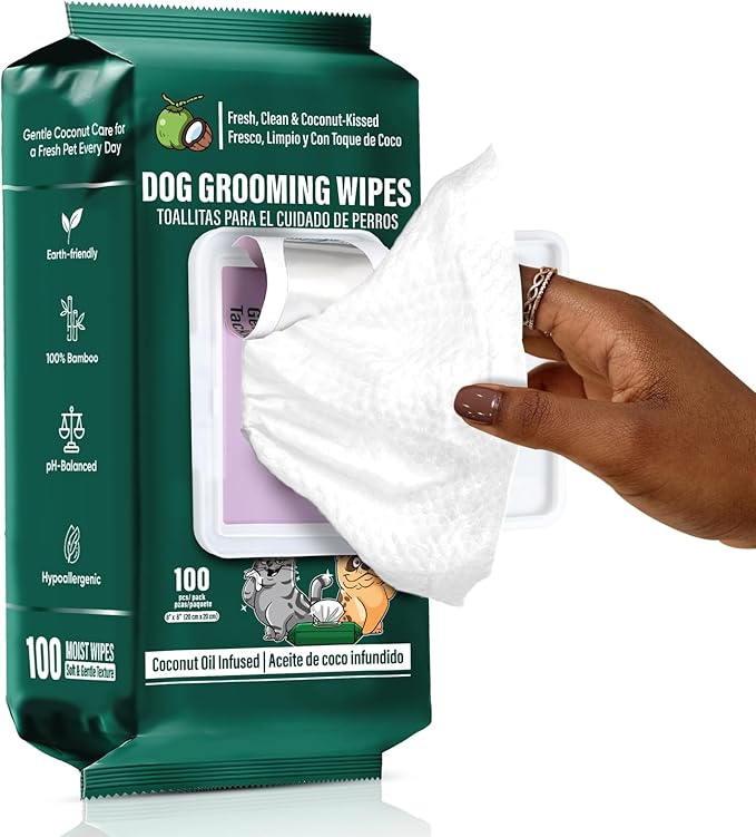 ATIFBOP Dog Wipes for Paws and Butt, Hypoallergenic Pet Grooming Wipes by ATIFBOP