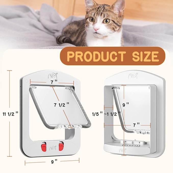 HIDROSIL Cat Door with Collar Sensor, Cat Door with Magnetic Keys and 2 Sensor - Image 2