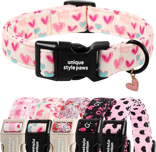 Unique Style Paws Valentine Dog Collar Plastic Buckle by Uniquestylepaws