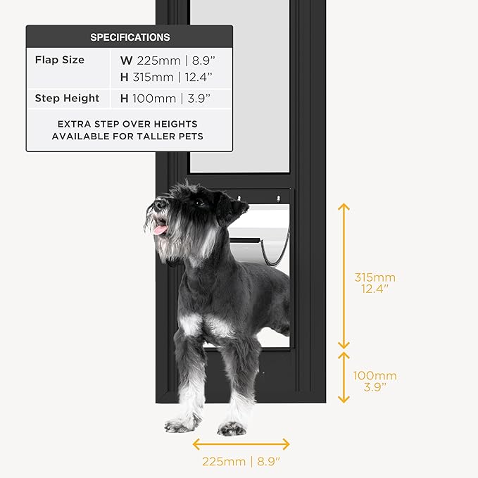 Hakuna Pets Black Glass Patio Pet Door - Image 2