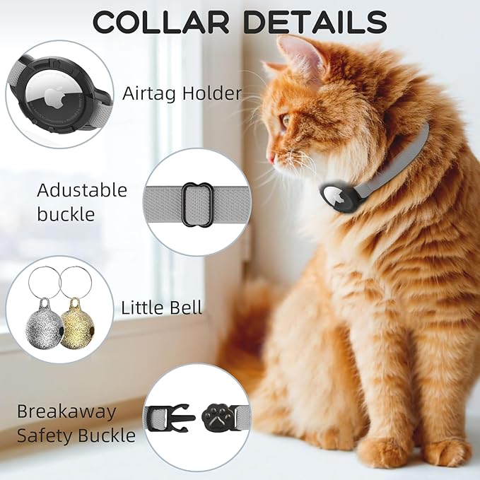 AirTag Cat Collars, Stretchy Collar - Image 5