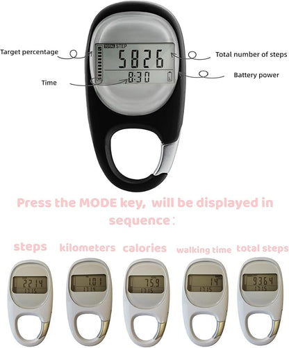 3D Pedometer for Walking Steps Miles, Distance Tracking, Calorie Count - Image 2