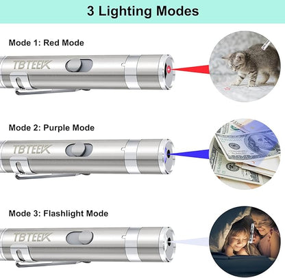 TBTeek Cat Toy, USB Rechargeable Interactive Kitten Toy, 7 Light Modes & - Image 3