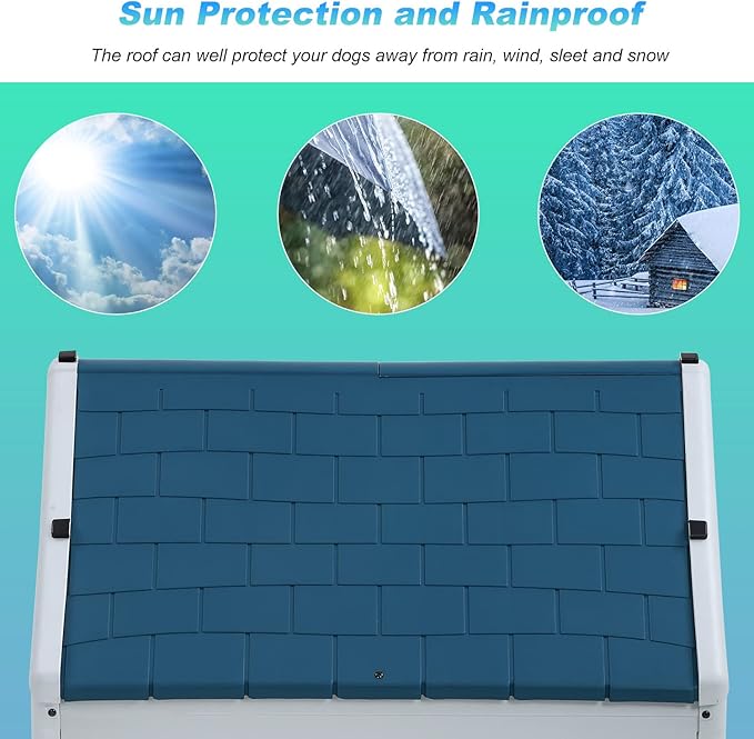 FDW Dog House Indoor Outdoor Durable Ventilate Waterproof Pet Plastic Dog House - Image 4