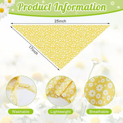 Weewooday 9 Pcs Summer Daisy Dog Bandanas Floral Birthday Handkerchief Scarf - Image 2