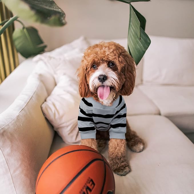 Pet Dog Striped T-Shirt Dogs Cats Cotton Vest Spring Summer Pet Apparel Tee - Image 5