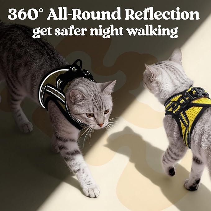 rabbitgoo Cat Harness and Leash, Step-in Escape Proof Kitten Harness Set - Image 6