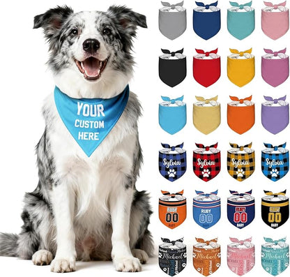 Personalized Dog Bandana Custom Dog Pet Scarf Customized Name Printing Bandanas by Nevaou