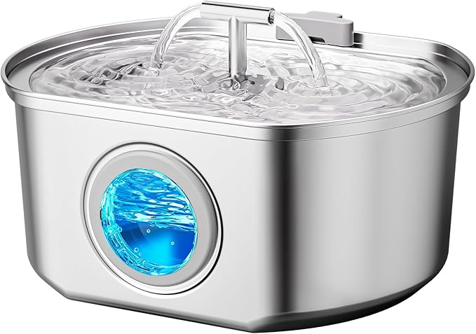 Cat Water Fountain Stainless Steel by Neareal