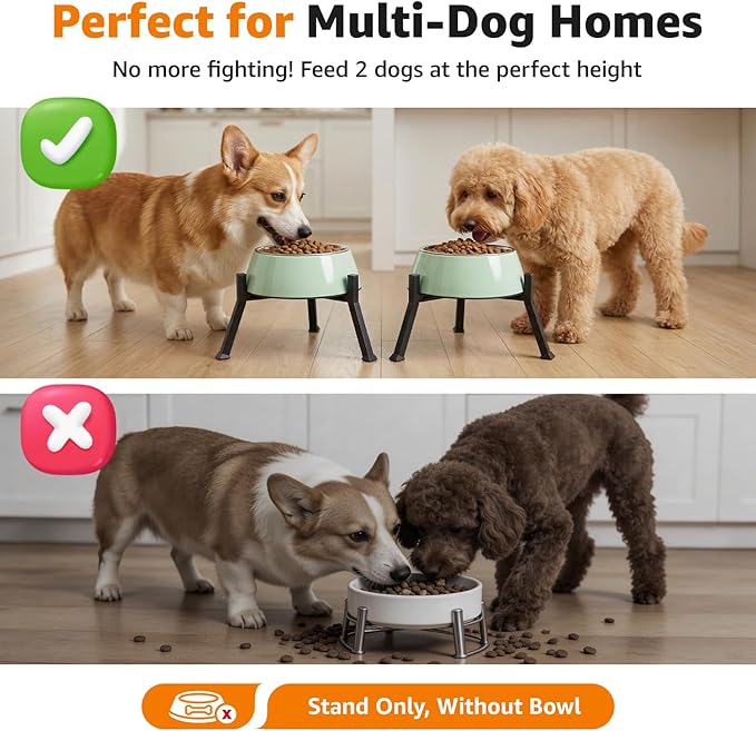 LOOBANI Raised Dog Bowl Stand: Adjustable Width Elevated Dog Bowl Stand Water - Image 3