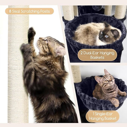 Globlazer Extra Large Cat Tree Tower, 82in Tall Heavy Duty Cat Tree - Image 4