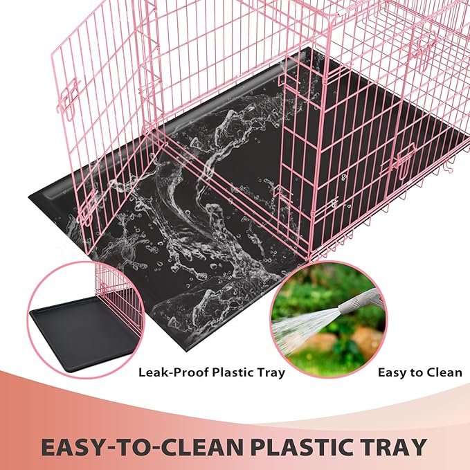 BestPet | Dog Crate | 24" | Pink | Foldable Metal Kennel - Image 5