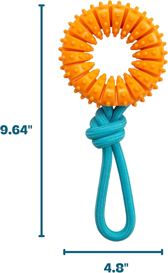 Dental Chew Wheel Dog Toy – Ring & Rope Tug, Soft on Teeth, Moderate Chewers - Image 6