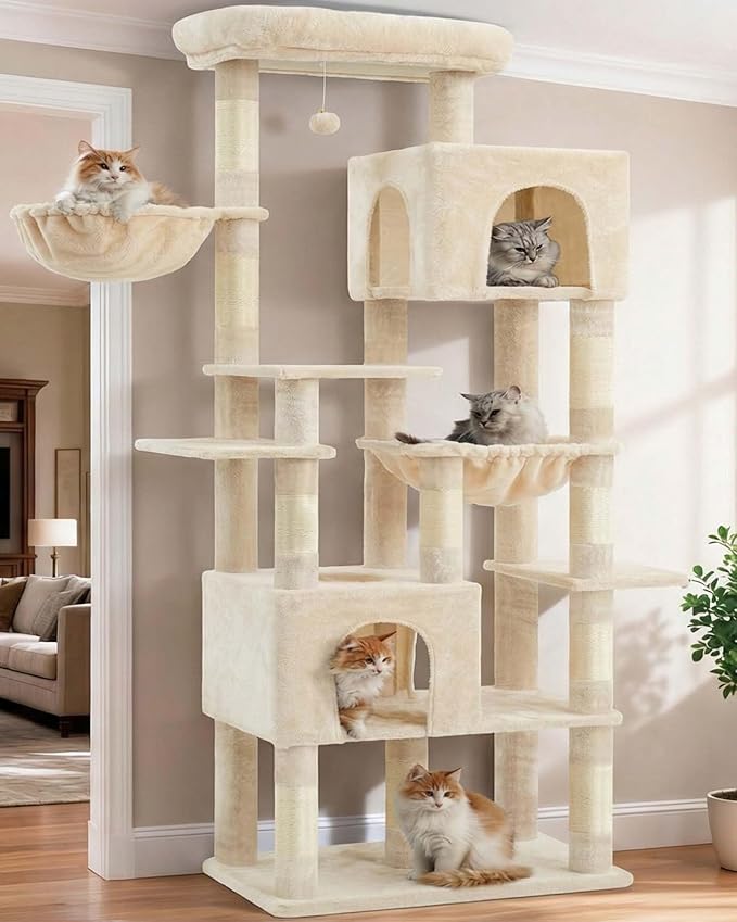 Heybly Cat Tree, 76-Inch Tall Heavy Duty Cat Tower by HEYBLY