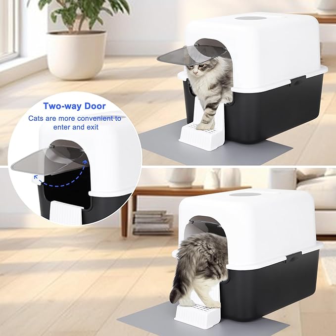 Sfozstra Black Enclosed Cat Litter Box - Image 5