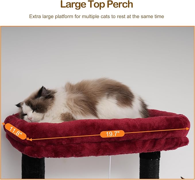 Heybly Tall Cat Tree, 78-inch Multi-Level Cat Tower - Image 6