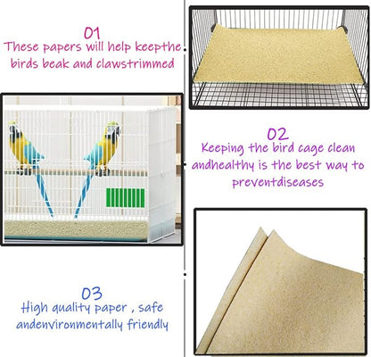 40PCS Gravel Liner Paper for Bird Cage, 11x17 In Bird cage Liner Paper-Gravel - Image 2