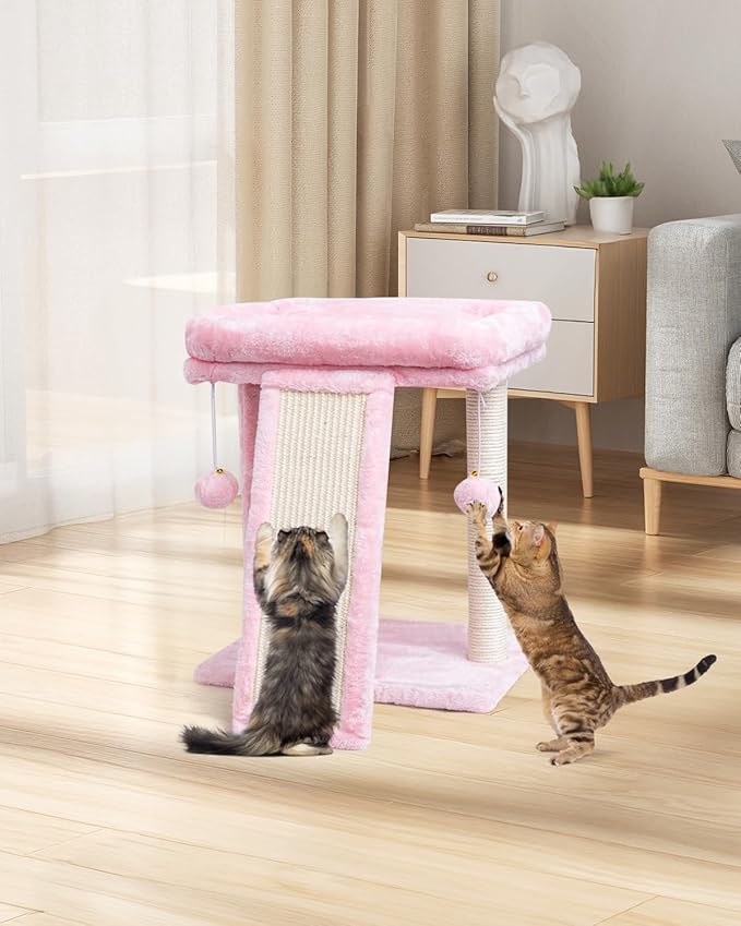 SYANDLVY Small Cat Tree with Scratching Board, Cat Scratching Post - Image 5