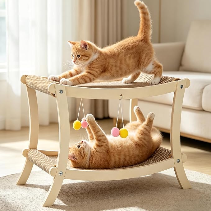 Indoor Cat Scratcher Bed, Double Layer Cat Hammock by Unknown
