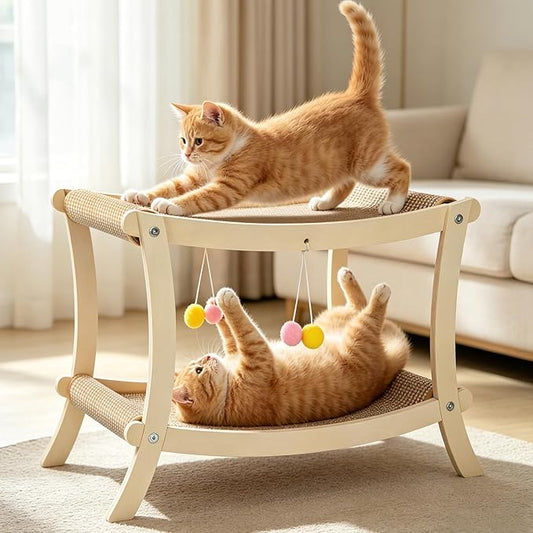 Indoor Cat Scratcher Bed, Double Layer Cat Hammock by Unknown