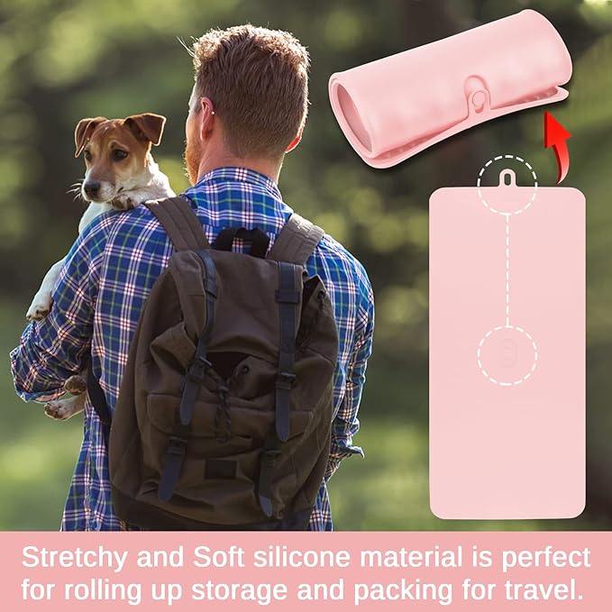 Pet Placemat for Dog and Cat, Mat for Prevent Food and Water Overflow, Portable - Image 6