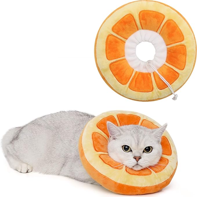 ANWA Adjustable Cat Cone Collar Soft, Cute Cat Donut Collar After Surgery by ANWA