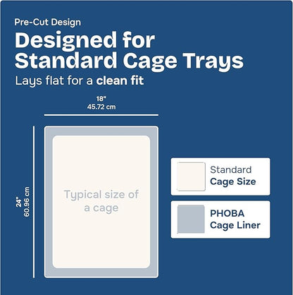 PHOBA Bamboo Charcoal Bird Cage Liners, Bamboo Charcoal Odor Control Papers - Image 6