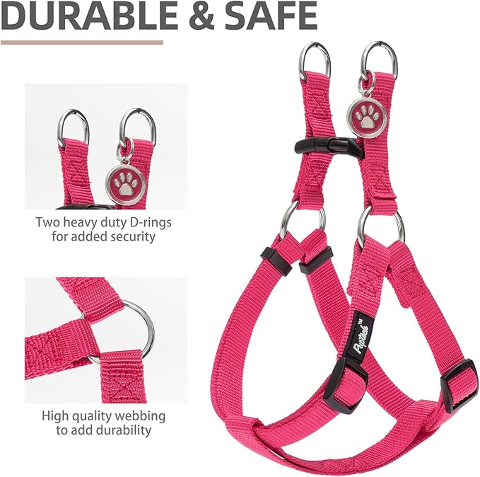 PUPTECK No Pull Dog Harness Soft Adjustable Basic Nylon Step in Puppy Vest - Image 3