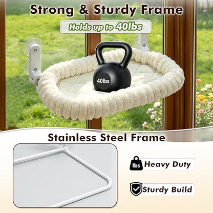 AMOSIJOY Cordless Cat Window Perch, Window Hammock - Image 6