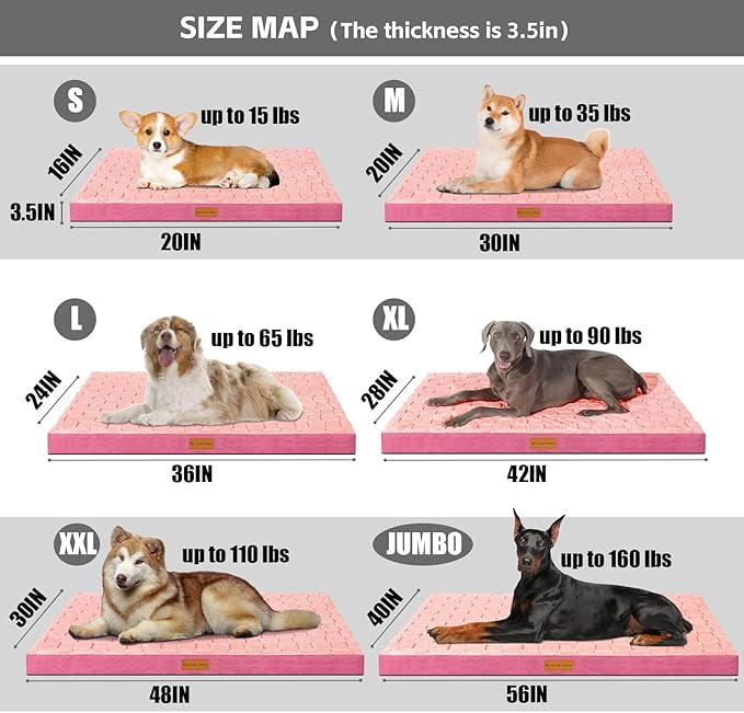 Patas Lague Orthopedic XL Dog Bed Large Sized Dog 42''X28'', Waterproof Soft - Image 6