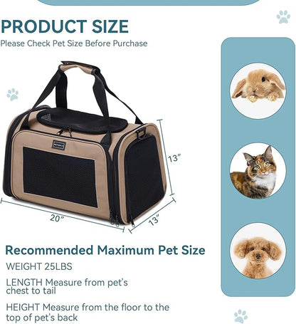 PETSFIT Soft-Sided Cat Carrier for Medium Cats up to 25 lbs, Foldable Pet - Image 5