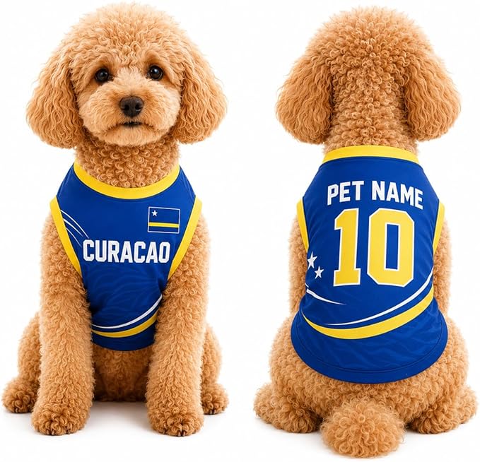 V-DECORPARKS Personalized Pet Soccer Jersey Custom Name Number Dog Cat Football by V-Decorparks