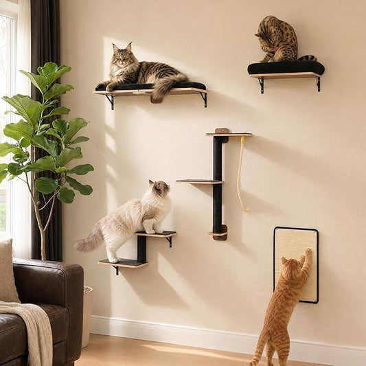 PAWZ Road Cat Wall Shelves, Wood Cat Wall Furniture by PAWZRoad