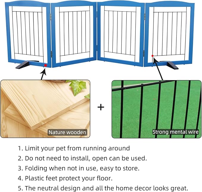 ZJSF Freestanding Dog Fence Indoor, Foldable Dog Gate - Image 6