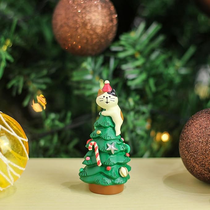 Refintural 3.3 Inch Resin Christmas Cat Tree - Image 4