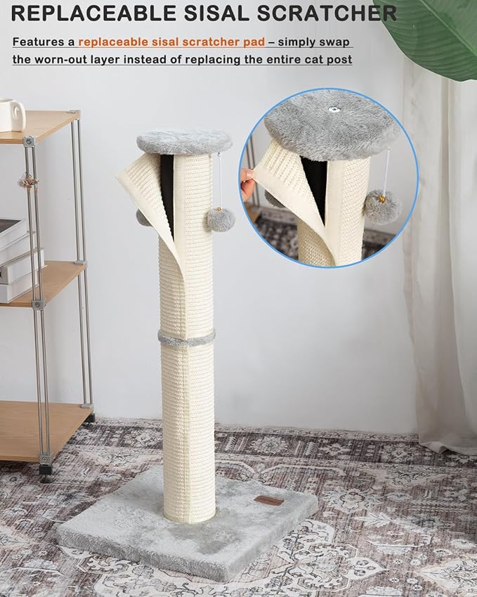 Cat Scratching Post 34 Inches Large Sturdy Cat Post - Image 4