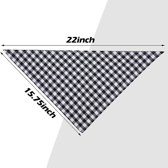 Honoson 6 Pieces Triangle Dog Bandana Dog Scarf Plaid Printing Adjustable Bibs - Image 3